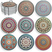 Set di 4 sottobicchieri a forma di a forma di fungo autunnale per