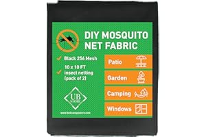 ‎UB-STORE Black Mosquito Net 3 x 3 m Net Pack of 2 | Insect Net for Garden Ceiling, Patio, Outdoor & Window | Insect Protection Net Fine Mesh | Garden Net Mesh Screen Net