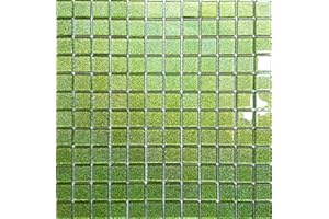 GRAND TAPS 30x30cm Green Glitter Glass Mosaic Tiles Sheet (MT0020)