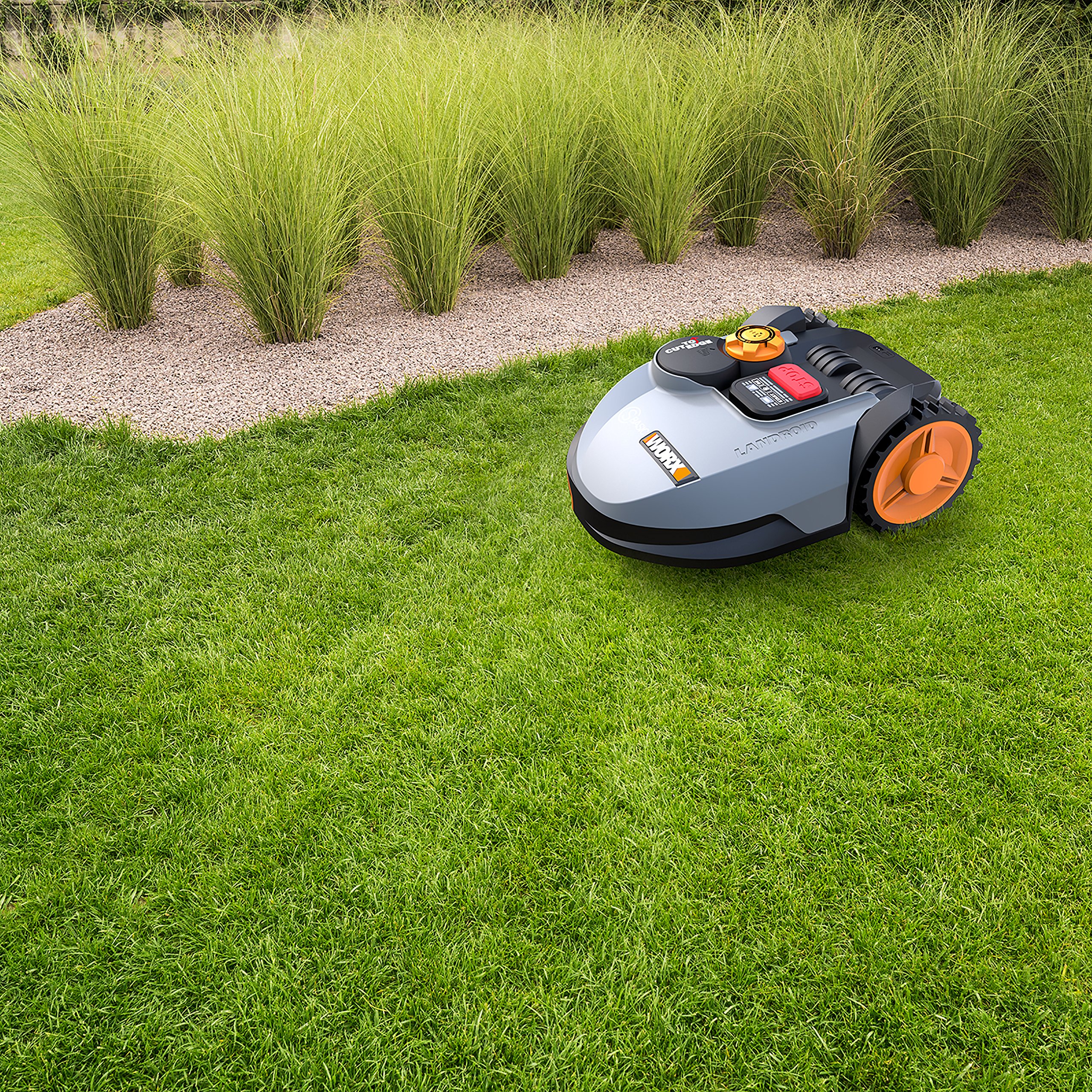 Worx Landroid S-Basic Mähroboter in Grau – Automatischer Rasenmäher für bis zu 300 qm mit AIA Technik für präzise Mäharbeit – Bild 4