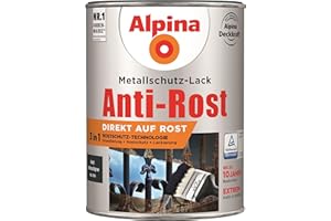 Alpina Metallschutzlack matt – Anthrazitgrau – Anti-Rost-Lack für einen Langzeit-Korrosionsschutz – Witterungs- und UV-beständig – 2,5L