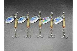 EVERBAY Fishing Spinners, Hard Fishing Lures, Long Cast Tackle, Sea Fishing, Metal Spinnerbait Freshwater and Saltwater for Spinning for Trout, Salmon, Perch, Pike, Sea Trout, Bass, Pollock,set/5pcs