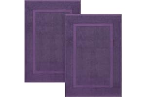 Utopia Towels - 2-pak duży dywanik kąpielowy Dywanik kąpielowy (53 x 86 cm) - 100% bawełna frotte - Dywanik kąpielowy do prania (śliwkowy)