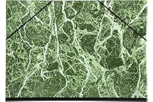 Exacompta 635E Teczka kreślarska - lakierowana - 37x52 cm - gumki do zamykania - rozszerzany grzbiet - 1/ 2 - kolor: zielony