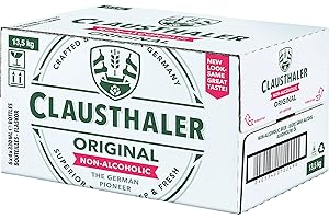Clausthaler Original Alcohol Free Beer - Case 24 x 330ml, <0.5% Bottles | Lager | Vegan, Low Calorie | Ingredients: water, barley, malt & hops
