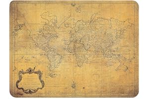 Silent Monsters Alfombrilla ratón Ordenador tamaño S (240 x 200 mm) Mouse Pad pequeña, diseño Mapa del Mundo Adecuado para ratón de Oficina y para Gaming