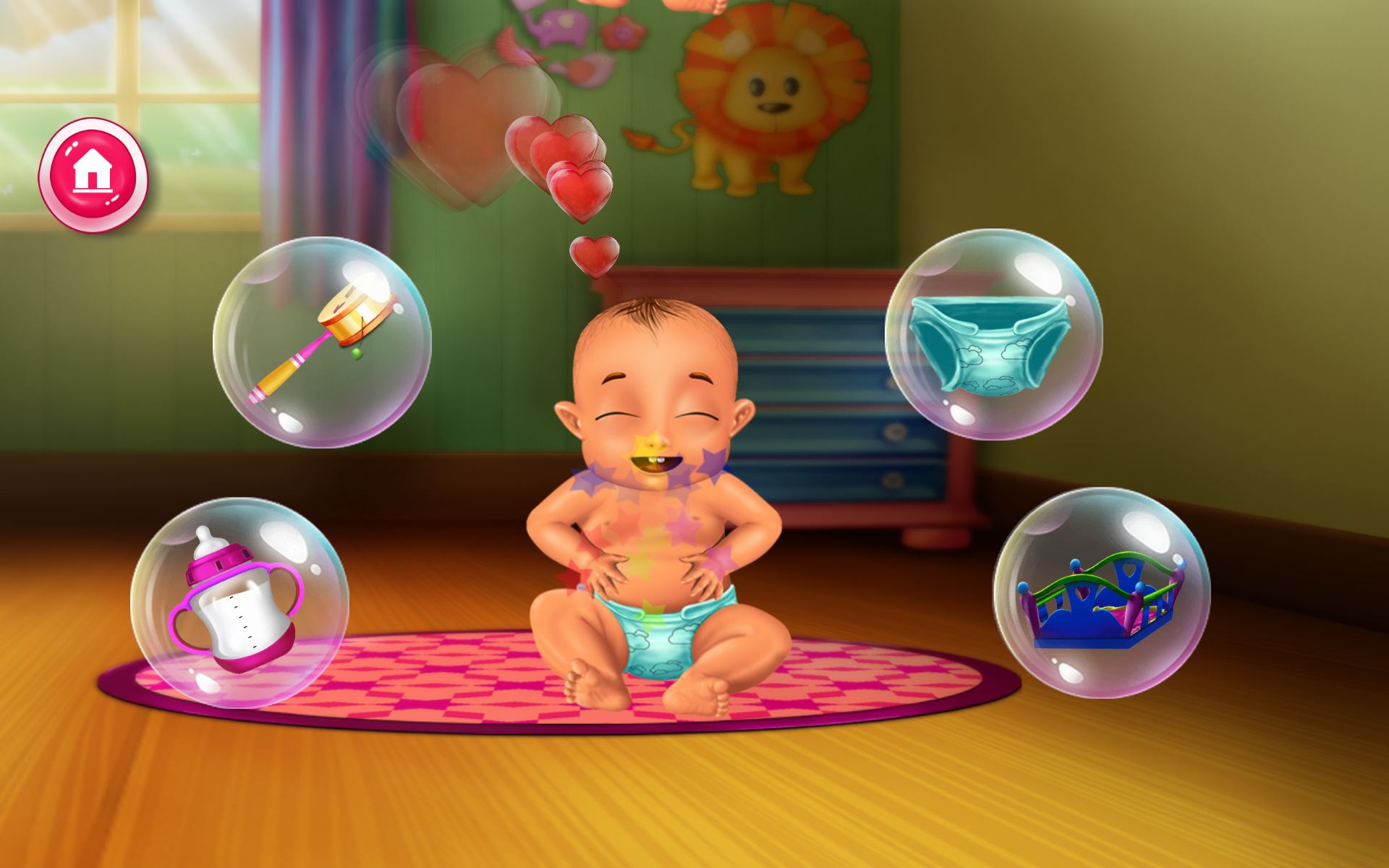 Neugeborene Babypflege Ein wunderbares Spiel der Babypflege spielen
