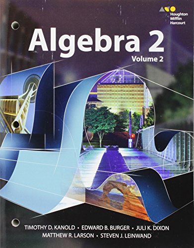 Hmh Algebra 2: Interactive Student Edition Volume 2 2015 Houghton Mifflin Harcourt