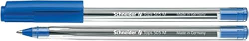 Schneider – Penna a sfera Tops 505, con cappuccio, F, BL, Blu(Blau/Farbe des Schaftes…