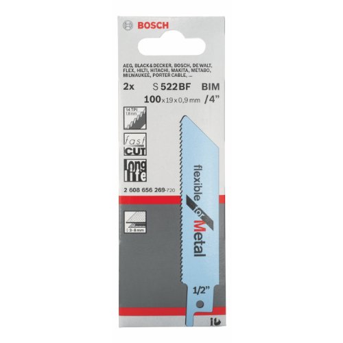 Bosch 2 x brzeszczot do piły szablastej S 522 BF Flexible for Metal | 4,12€ | Minimalna ilość zamówienia 2 sztuki
