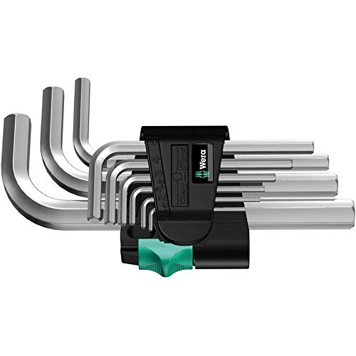 Wera 950/9 Hex-Plus 5, Zestaw kluczy trzpieniowych krótkich, chromowanych, metrycznych, 9 części, 05021406001
