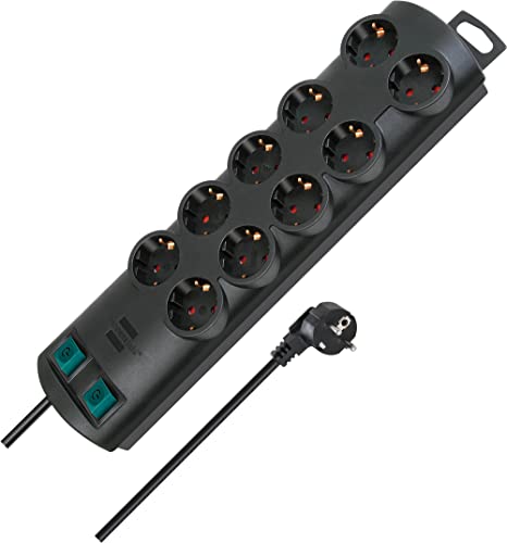 Brennenstuhl Primera-Line listwa zasilająca 10-gniazdowa | długość 2m, max. 3500W przedłużacz, 2 kolory (12,78€, 13,43€)
