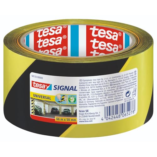 Taśma ostrzegawcza bhp tesa® SIGNAL UNIVERSAL 66m x 50mm żółto-czarna