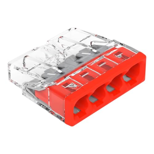 WAGO 2273-204 Złączka Instalacyjna, Czerwony, 100 Sztuk