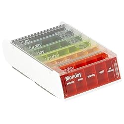 Weekly rainbow pill organiser