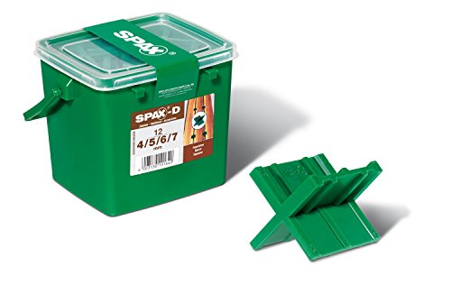 SPAX 5000009186209 zestaw krzyżaków dystansowych do desek tarasowych w 4 szerokościach: 4 - 5 - 6 - 7 mm, 12 sztuk w pud...