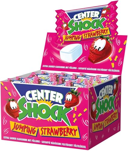 Center Shock Jumping Strawberry, opakowanie 100 gum do żucia, bardzo kwaśne, o smaku truskawkowym, 400 g 5.46 EUR