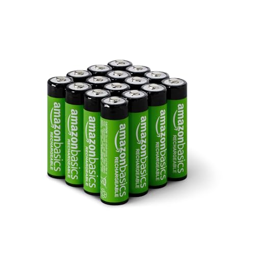 Amazon Basics Baterie AA do ponownego ładowania, Ni-MH, wstępnie naładowane, opakowanie 16 sztuk