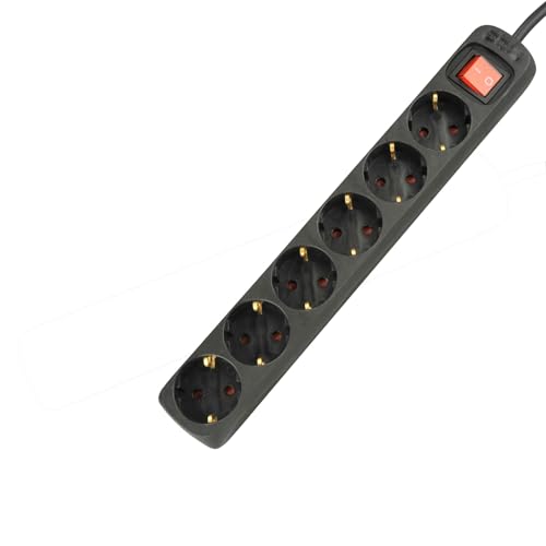 UNITEC 445351 listwa z 6 gniazdami, schuko, 1,4m kabel