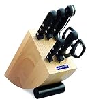 Arcos Universal Juego de Cuchillos de Cocina Profesional + Tijeras con Bloque de Madera (5 cuchillos + tijeras)