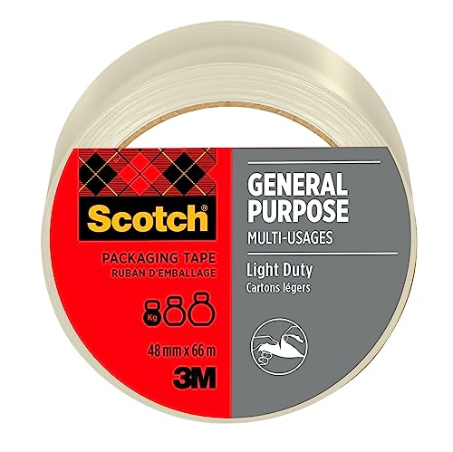 Scotch Nastro Adesivo per Uso Generico, Trasparente, 1 Rotolo, 48 mm x 66 m