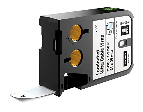 DYMO XTL guaina per cavi/fili laminati 21 x 39 mmnero su bianco - Taglia 21 mm x 39 mm