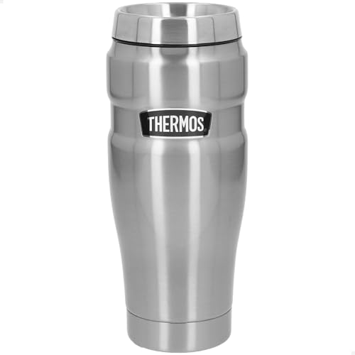 Kubek termiczny Thermos Stainless King Mug 470 ml ze szczelną pokrywką i TeaHook, srebrny