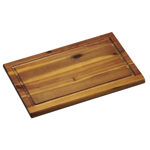 KESPER | Deska do krojenia z rowkiem na sok, materiał: drewno akacjowe, wymiary: 32 x 21 x 1,5 cm, MWZ20/100