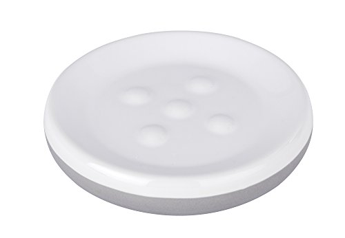 WENKO Seifenablage Malta Grau/Weiß – Keramik, 11,5x11,5 cm