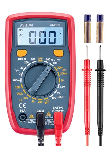 Multimetr cyfrowy AstroAI AM33D z pomiarem AC/DC i testem baterii – 36,99 zł