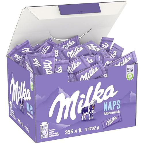 Milka Naps Mini czekoladki z delikatnej czekolady alpejskiej, 355 sztuk, 1,7 kg | 21,72€