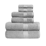 Amazon Basics Juego Toallas Baño Completo 6 Unidades Gris