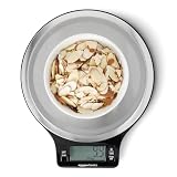 Amazon Basics Báscula de Cocina Digital con Pantalla LCD, Acero Inoxidable, 5 kg