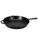 Amazon Basics Sartén en hierro fundido pretratado - 38,1 cm, Negro