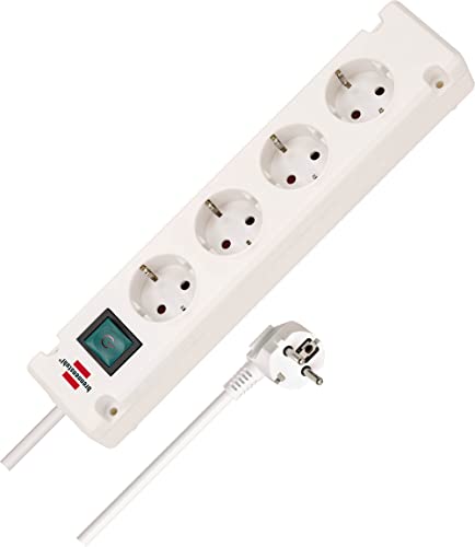 Brennenstuhl Bremounta 4-way power strip with switch Listwa zasilająca z gniazdem 90 stopni z możliwością montażu i kabl...