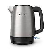 Philips Hervidor de Agua HD9350/90 - 1.7L, Tapa con Resorte, Indicador Luminoso, Acero Inox