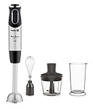 Moulinex QuickChef DD65581, 1000 W, Batidora de Mano con 10 Velocidades, Vaso Medidor, Anti-Salpicaduras
