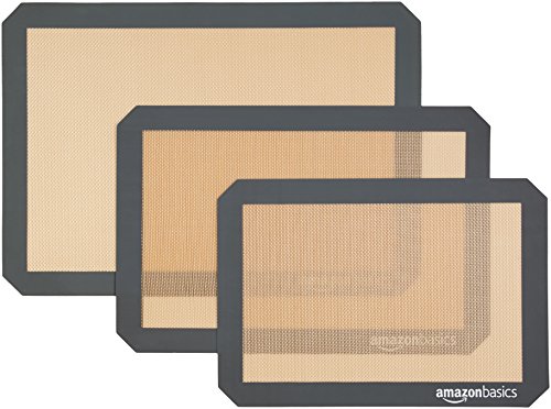Amazon Basics Mata do Pieczenia, Beżowy/Szary, 3 sztuki