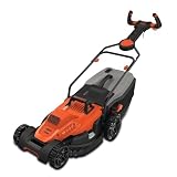 Black+Decker BEMW481ES Cortacésped eléctrico 1800W, ancho corte 42cm, bolsa 50L, ideal jardines medianos-grandes