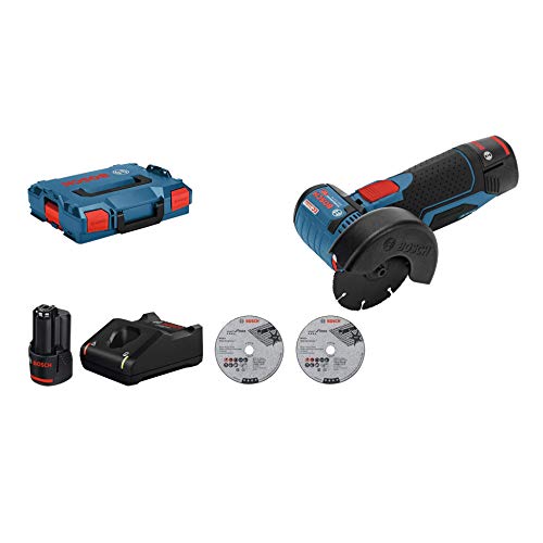 Szlifierka kątowa Bosch Professional GWS 12V-76 12 V + 2 akumulatory 3,0 Ah + L-BOXX