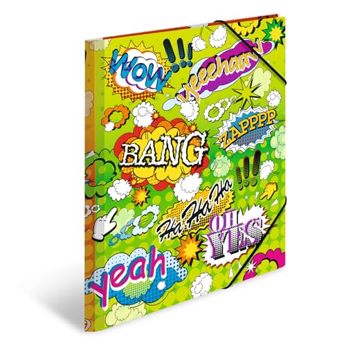 HERMA 19375 ArtLine Fumetti - Cartellina portadocumenti, formato DIN A4, in plastica resistente, con linguette interne s