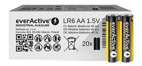 EverActive Baterie AA alkaliczne Mignon LR6, Czarny 40szt lub 160 szt za 85,48zł