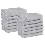 Amazon Basics Cotton Absorbent Bath Towel Set 12 Unidades Grey