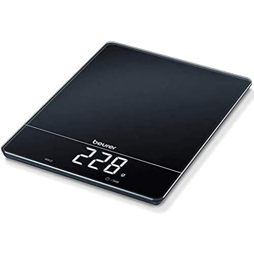 Beurer Bilancia da cucina KS 34, per una pesatura precisa fino a 15 kg, con funzione di pesatura Tara e display Magic LE