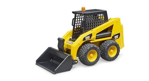 bruder 02481 - ładowarka kompaktowa Cat z łyżką czołową | Pojazd budowlany, kompatybilny z bworld, zabawka od 3 lat, ska...