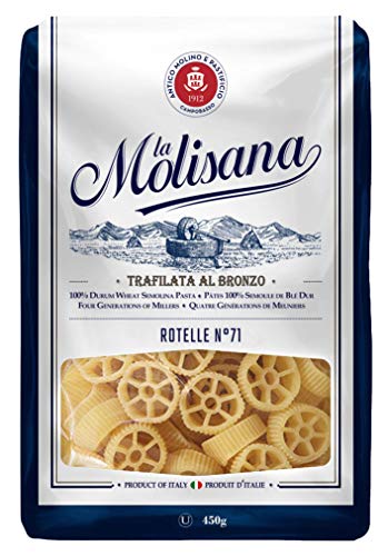 La Molisana - Rotelle n. 71, Pasta Classica da Solo Grano Italiano, Trafilata al Bronzo, Formato Fantasia a Rotella Idea