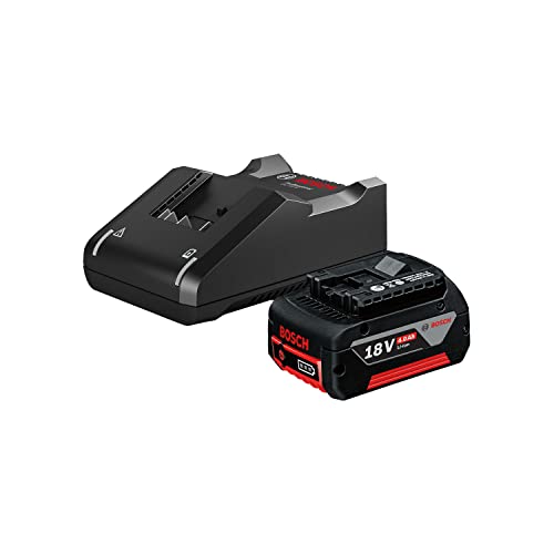 Bosch Professional system 18V: zestaw startowy – 1x akumulator GBA 18V 4.0Ah + szybka ładowarka GAL 18V-40