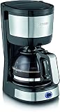 SEVERIN - Cafetera de goteo pequeña para 4 tazas, cafetera de filtro / Cafetera americana con jarra de cristal,desconexión automática,acero inoxidable cepillado, 750 W, KA 4808