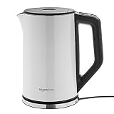 AmazonBasics Hervidor de Agua Electrico de Acero Inoxidable, 1.7 Litros, 2200W, Plateado