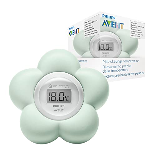 Philips Avent SCH480/00 Termometr do kąpieli i pokoju (zielony) – cyfrowy, wodoodporny